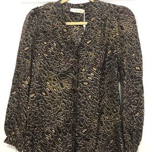 NWT Tory Burch Tunic Sz 0 Jayden Blouse Leopard